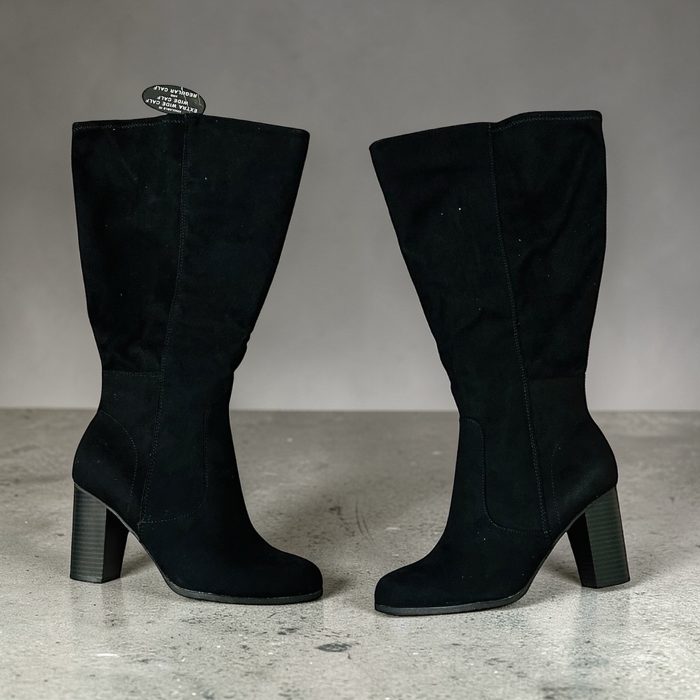 Style & Co Addyy Black Extra Wide Calf Knee High Boots 8.5W